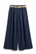 Jeans Larghi in Denim con Cintura
