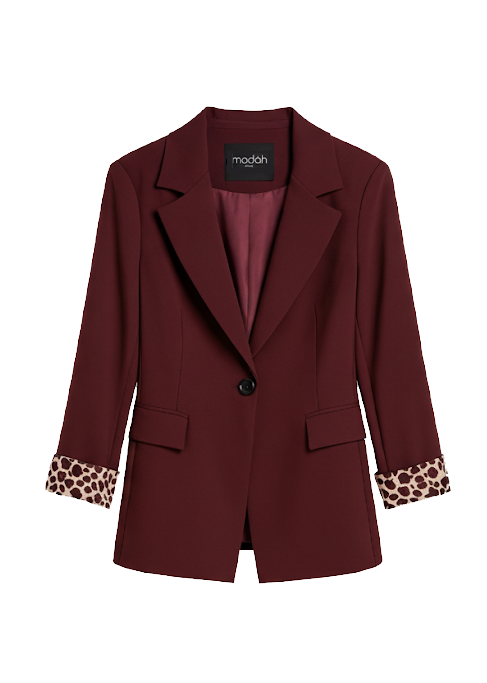 ANIMAL PRINT SLEEVE BLAZER