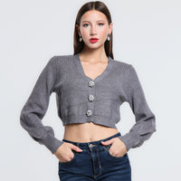 CARDIGAN NODO STRASS SM GRIGIO