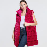 GILET REVERSIBILE IN ECO FUR SM FUCSIA