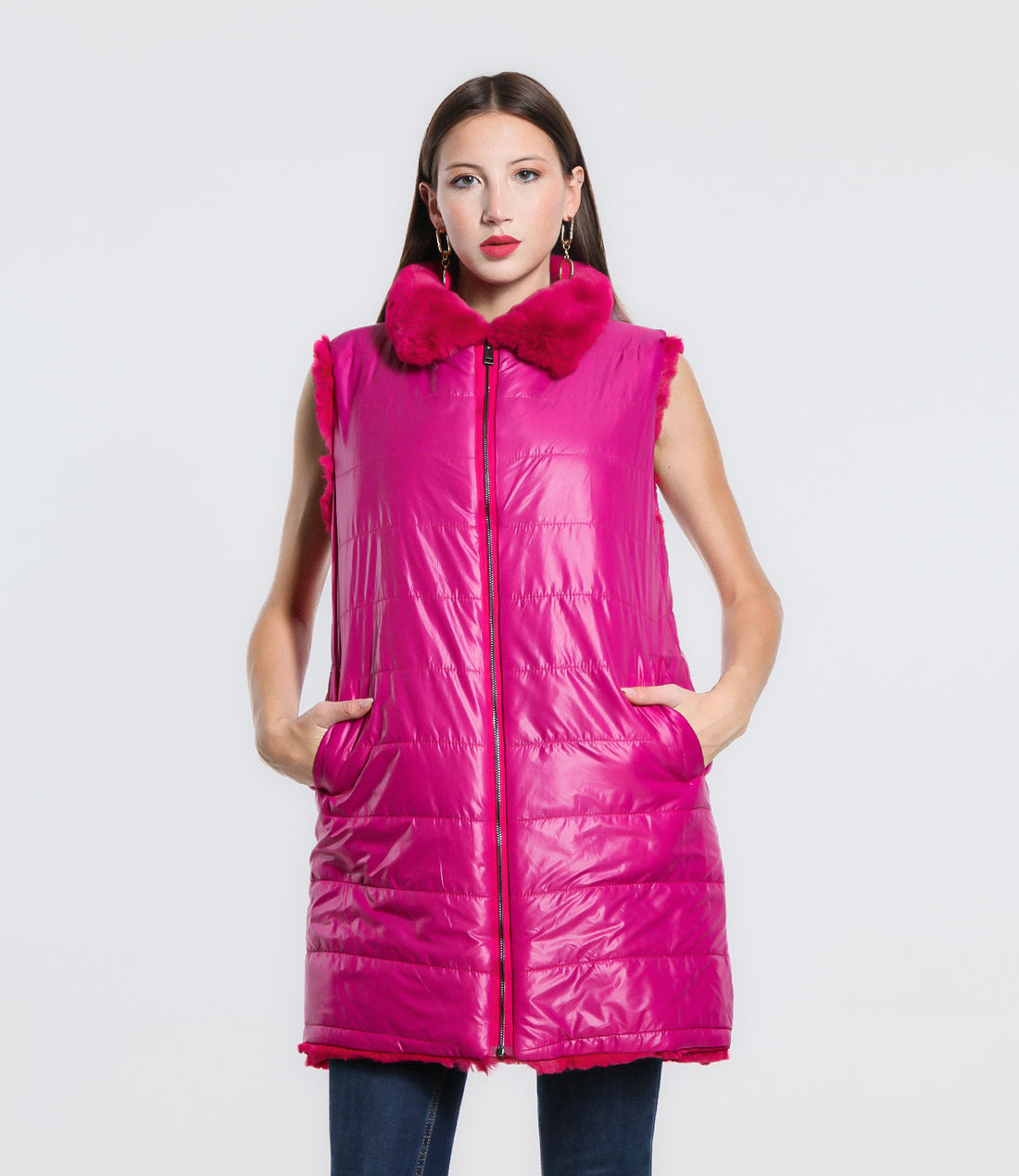 GILET REVERSIBILE IN ECO FUR