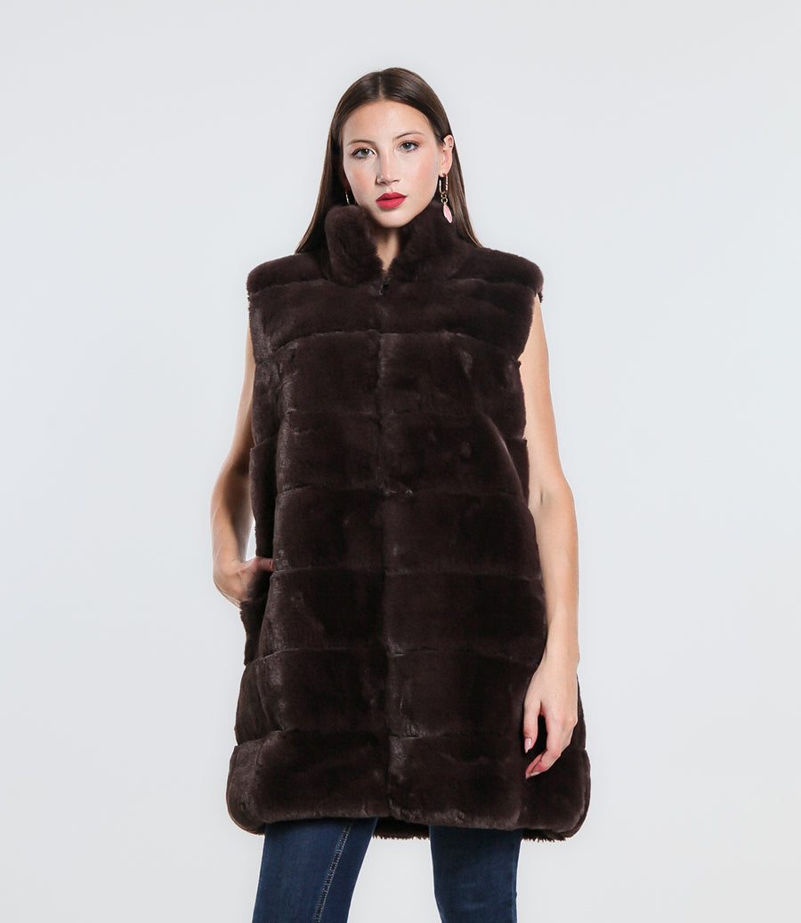 GILET REVERSIBILE IN ECO FUR