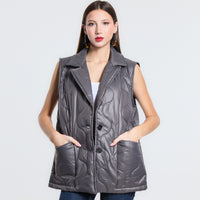 GILET IN ECOPIUMA SM GRIGIO PIOMBO