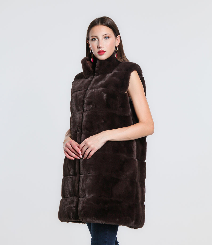 GILET REVERSIBILE IN ECO FUR