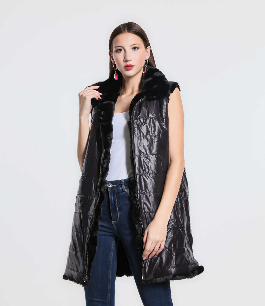 GILET REVERSIBILE IN ECO FUR