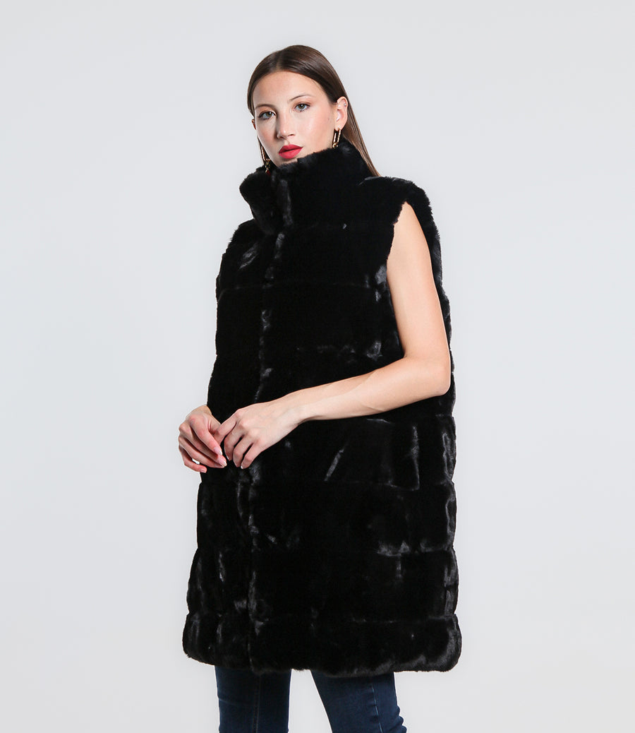 GILET REVERSIBILE IN ECO FUR