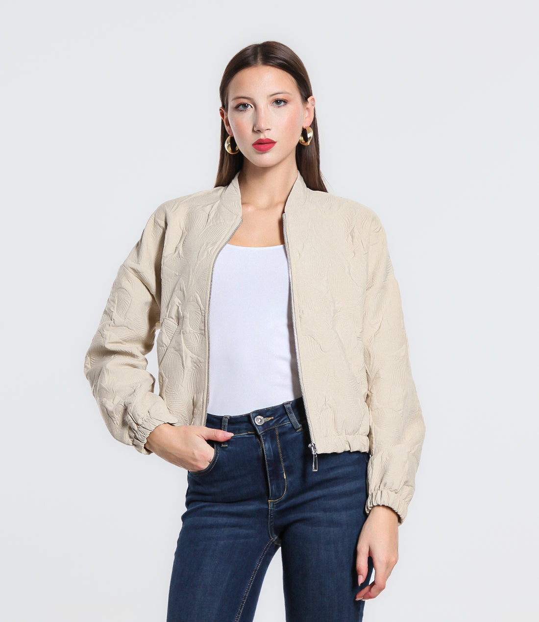 BOMBER FLOWER SM CREMA