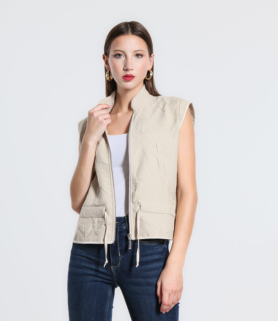 GILET FLOWER SM CREMA