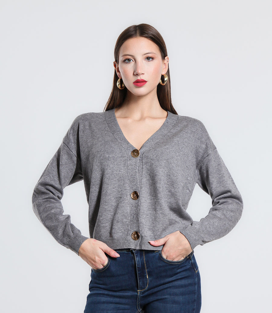 CARDIGAN BOTTONE METALLO