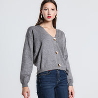 CARDIGAN BOTTONE METALLO