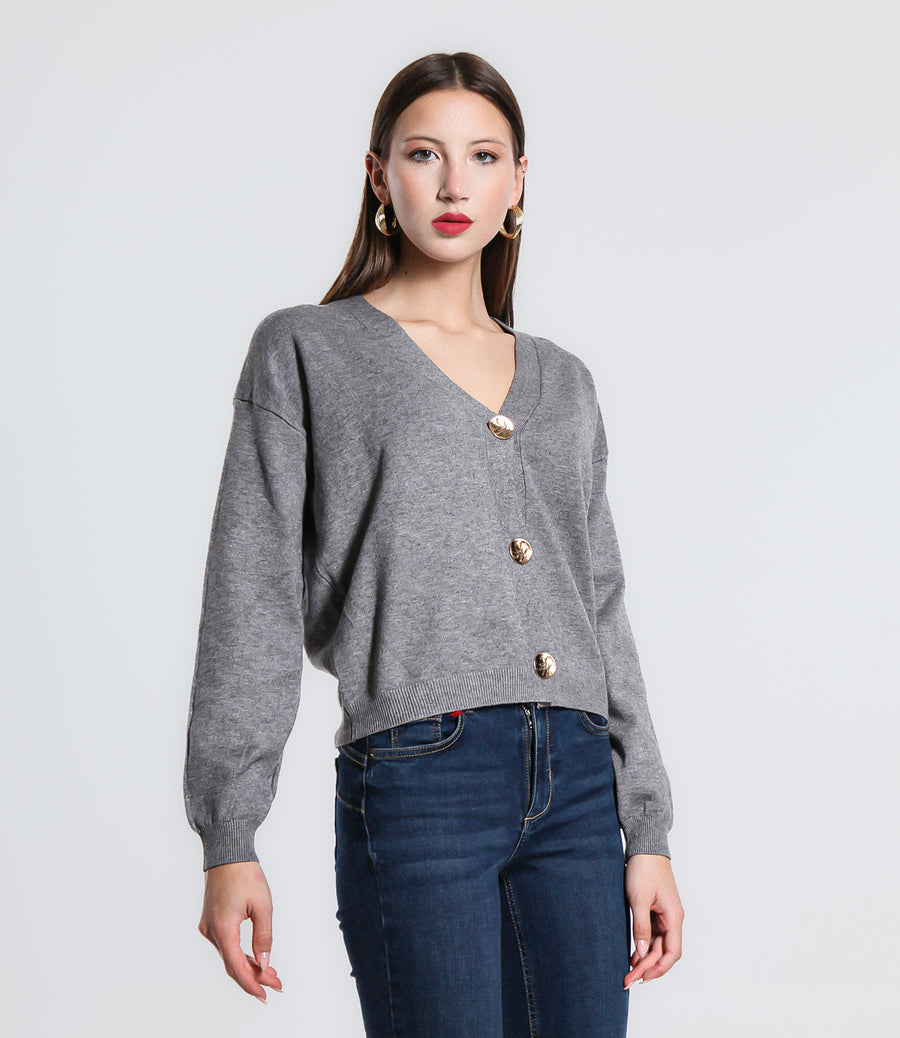 CARDIGAN BOTTONE METALLO