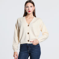 CARDIGAN BOTTONE METALLO SM PANNA