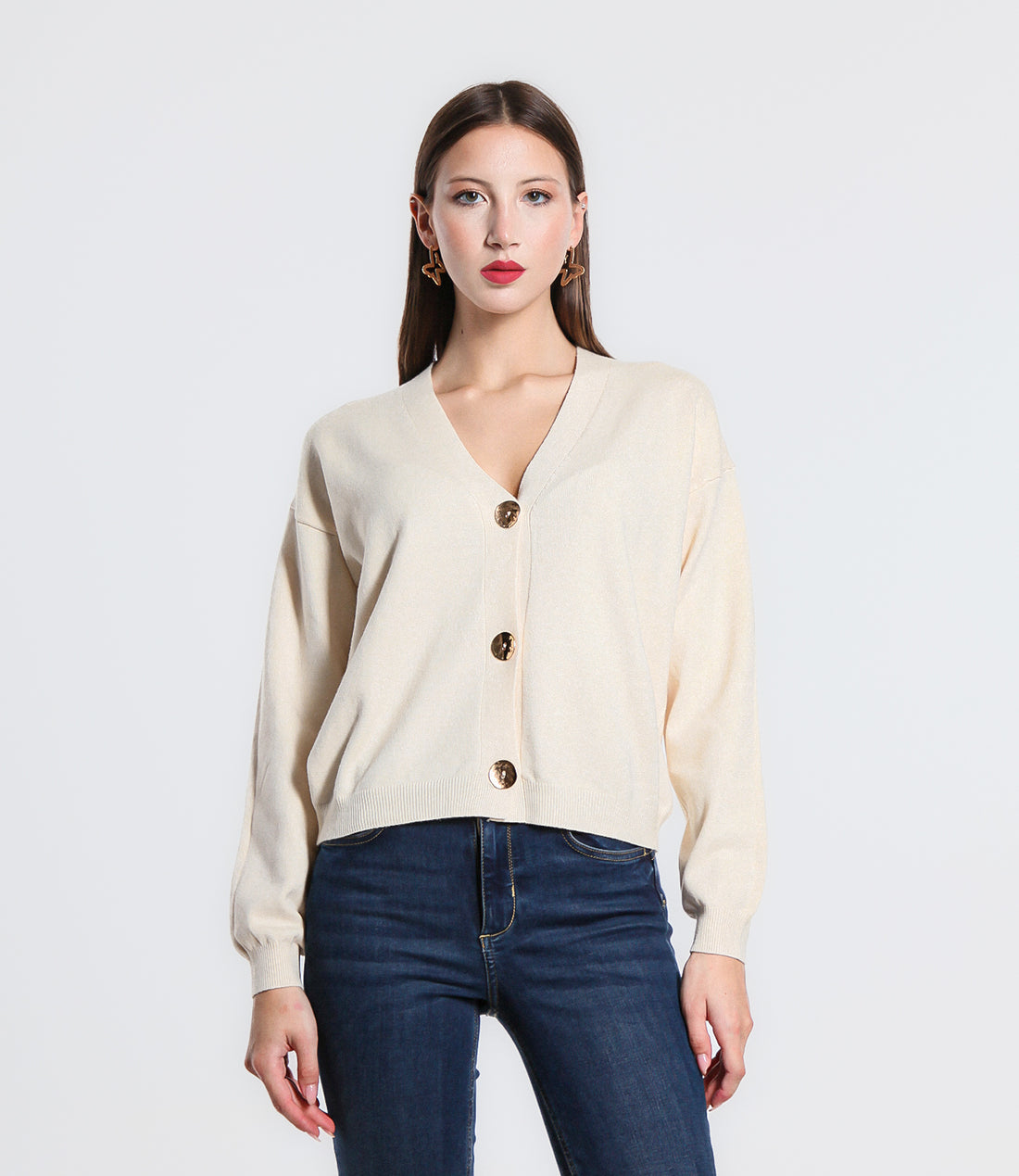 CARDIGAN BOTTONE METALLO