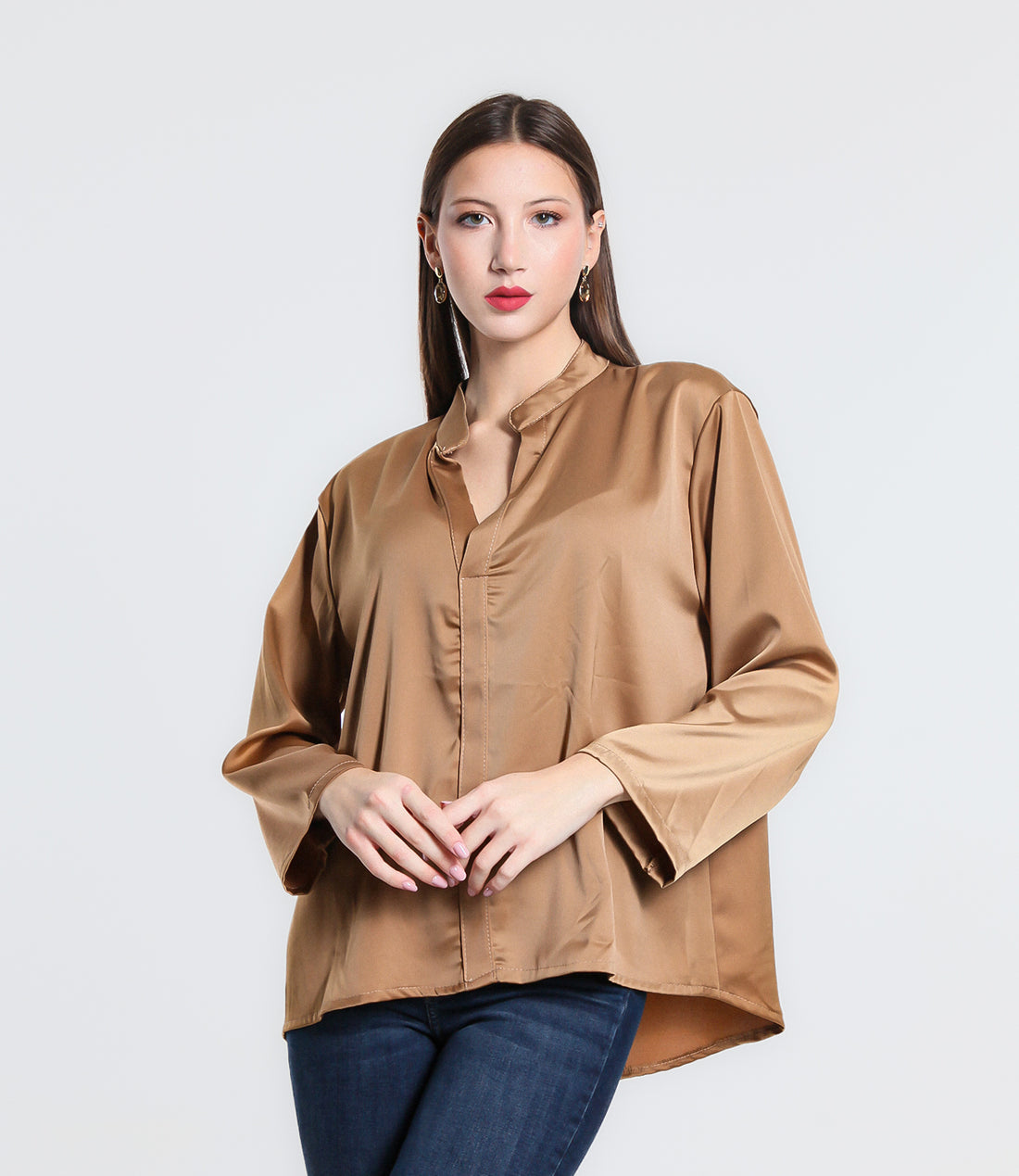 BLUSA VINTAGE BASIK SM CAMEL