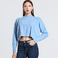 MAGLIONCINO CROPPED SM CELESTE