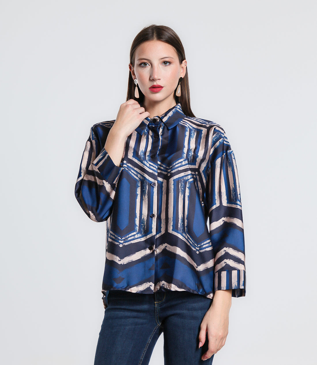 CAMICIA OTTAGON SM BLU