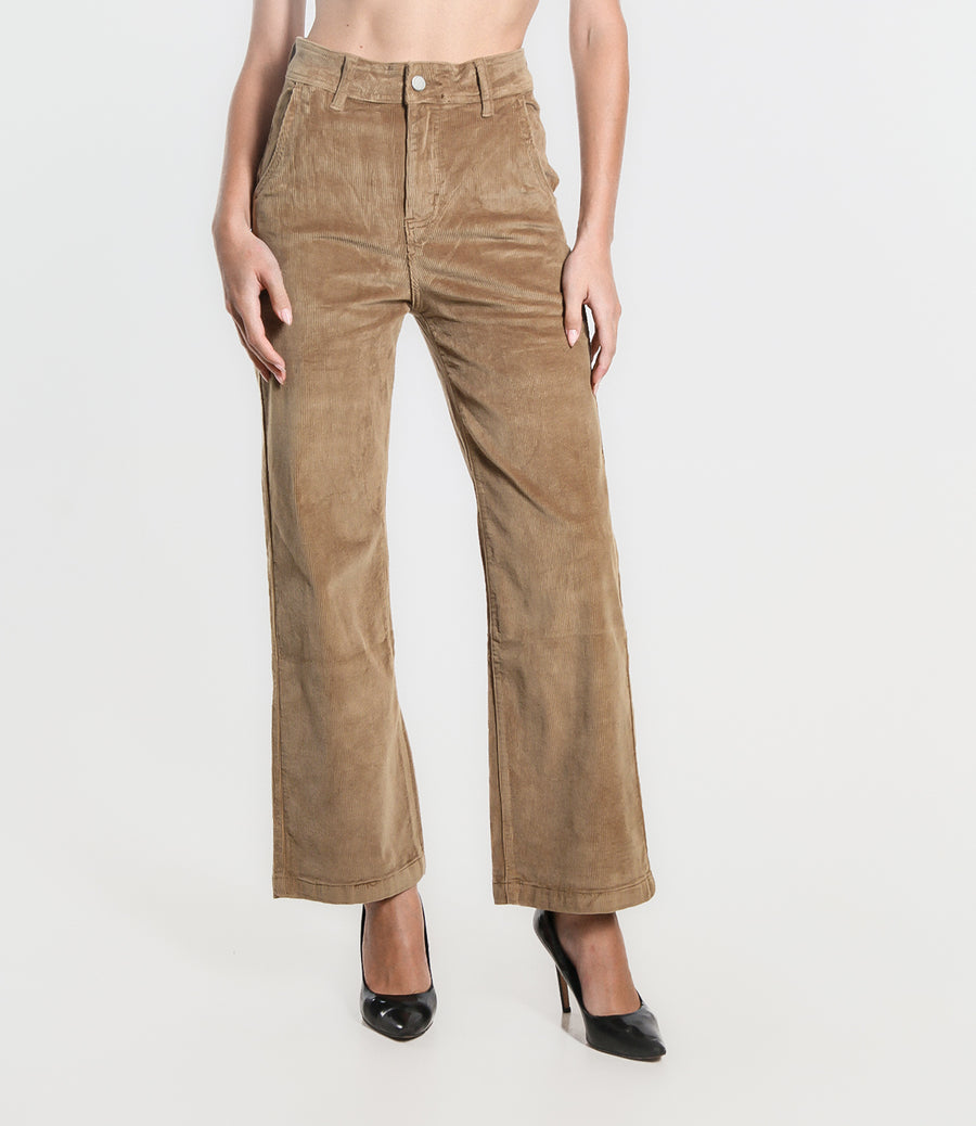 PANTALONE PALAZZO IN VELLUTO M CAMEL