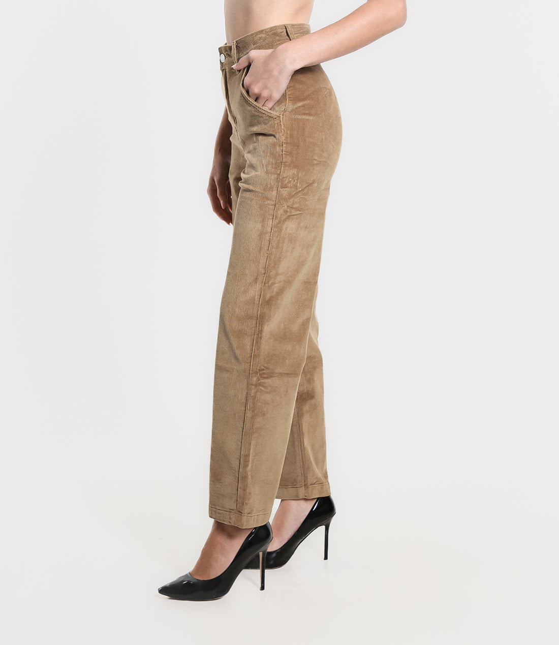 PANTALONE PALAZZO IN VELLUTO L CAMEL