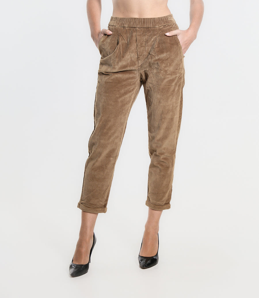 PANTALONE IN VELLUTO M CAMEL