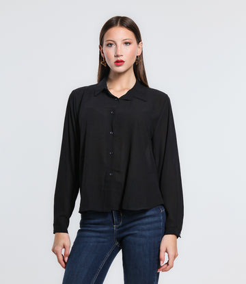 CAMICIA GEORGETTE SM NERO