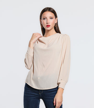 BLUSA GEORGETTE SM BEIGE