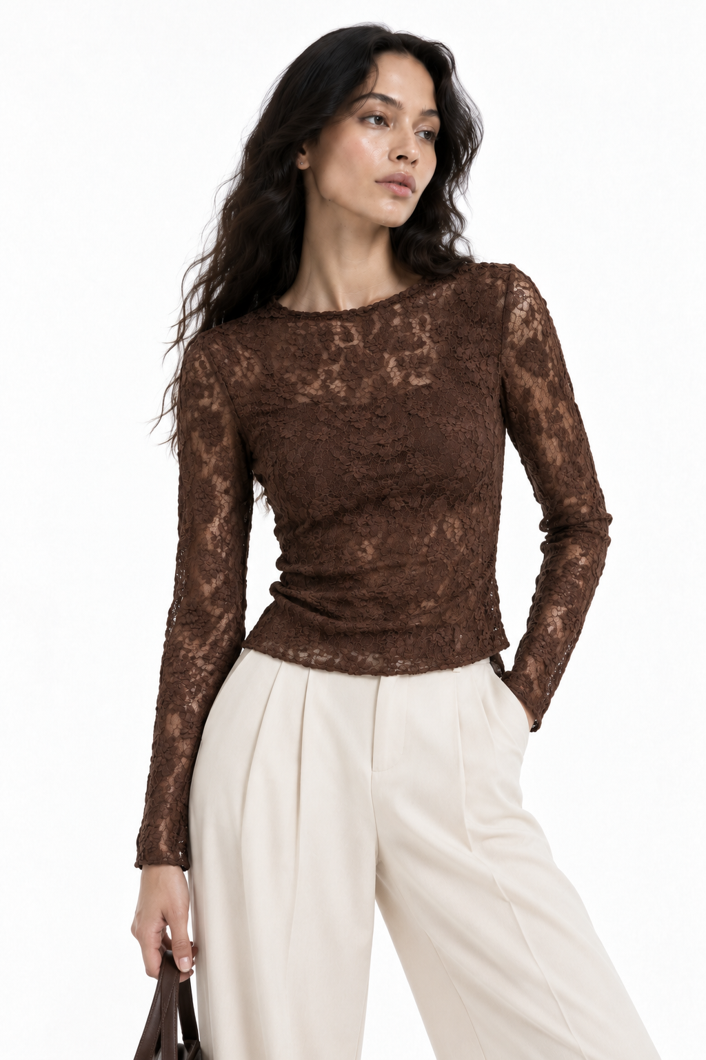 Maglia Trasparente in Pizzo Floreale