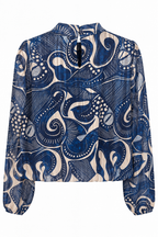 Blusa Elegante con Stampa Grafica Sfumata