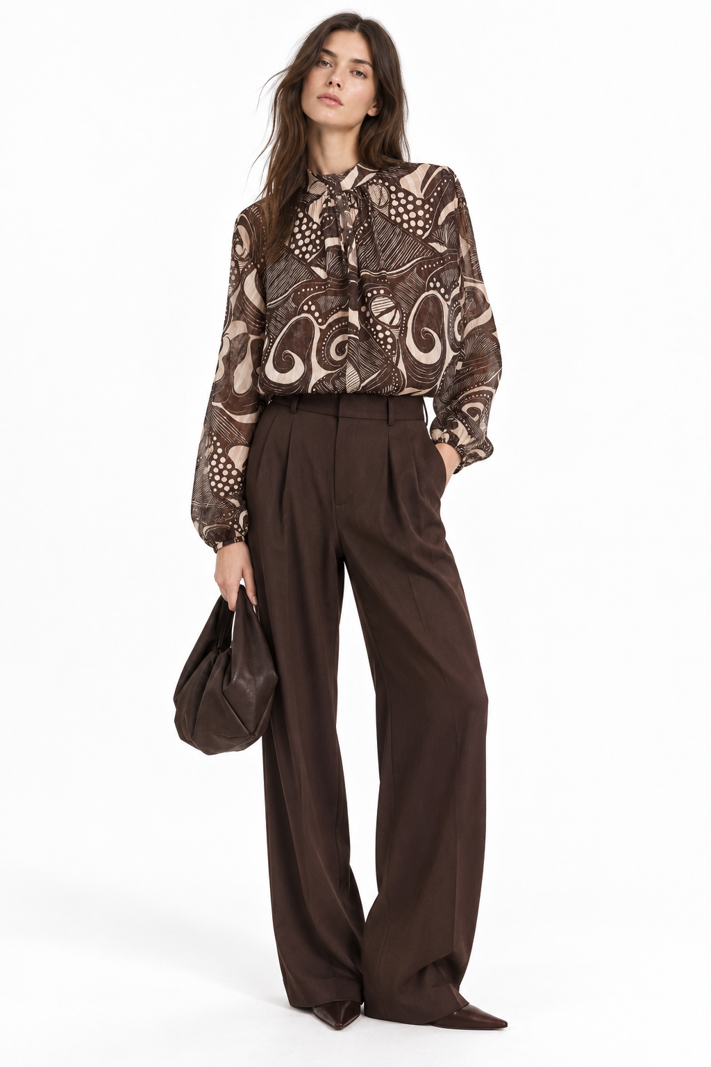 Blusa Elegante con Stampa Grafica Sfumata