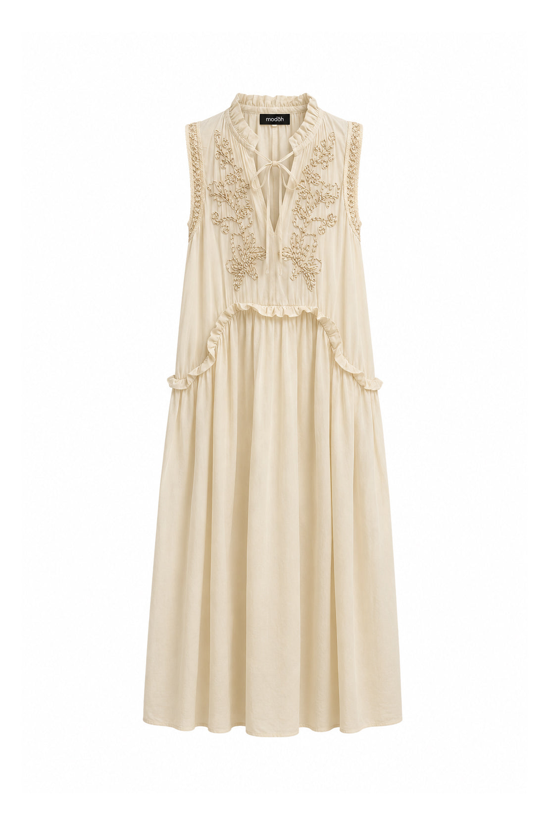 Abito Lungo Boho-Chic con Ricami