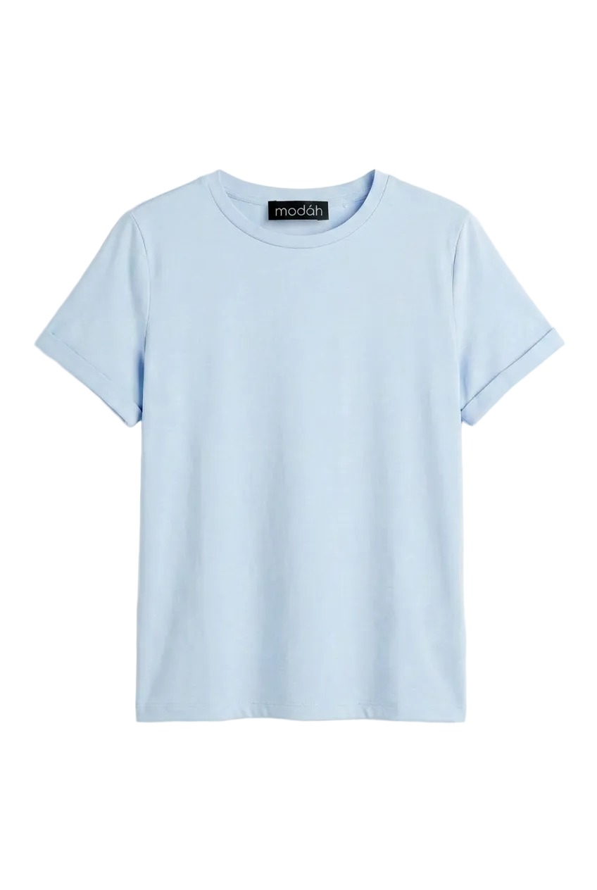 T-shirt Essential a Girocollo con Risvolto
