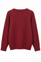 Maglione Girocollo con Cuori Dorati Applicati
