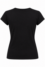 T-Shirt Nera con Ricamo Albero della Vita