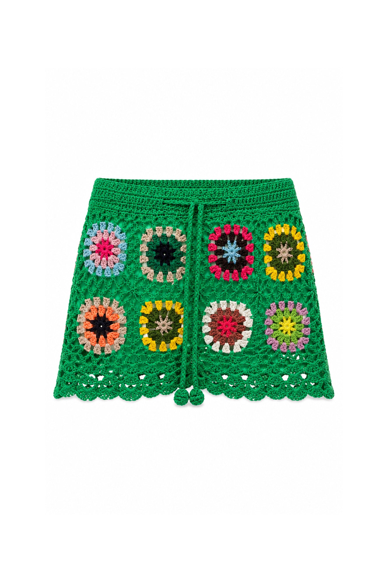 Shorts Crochet Multicolor Verde
