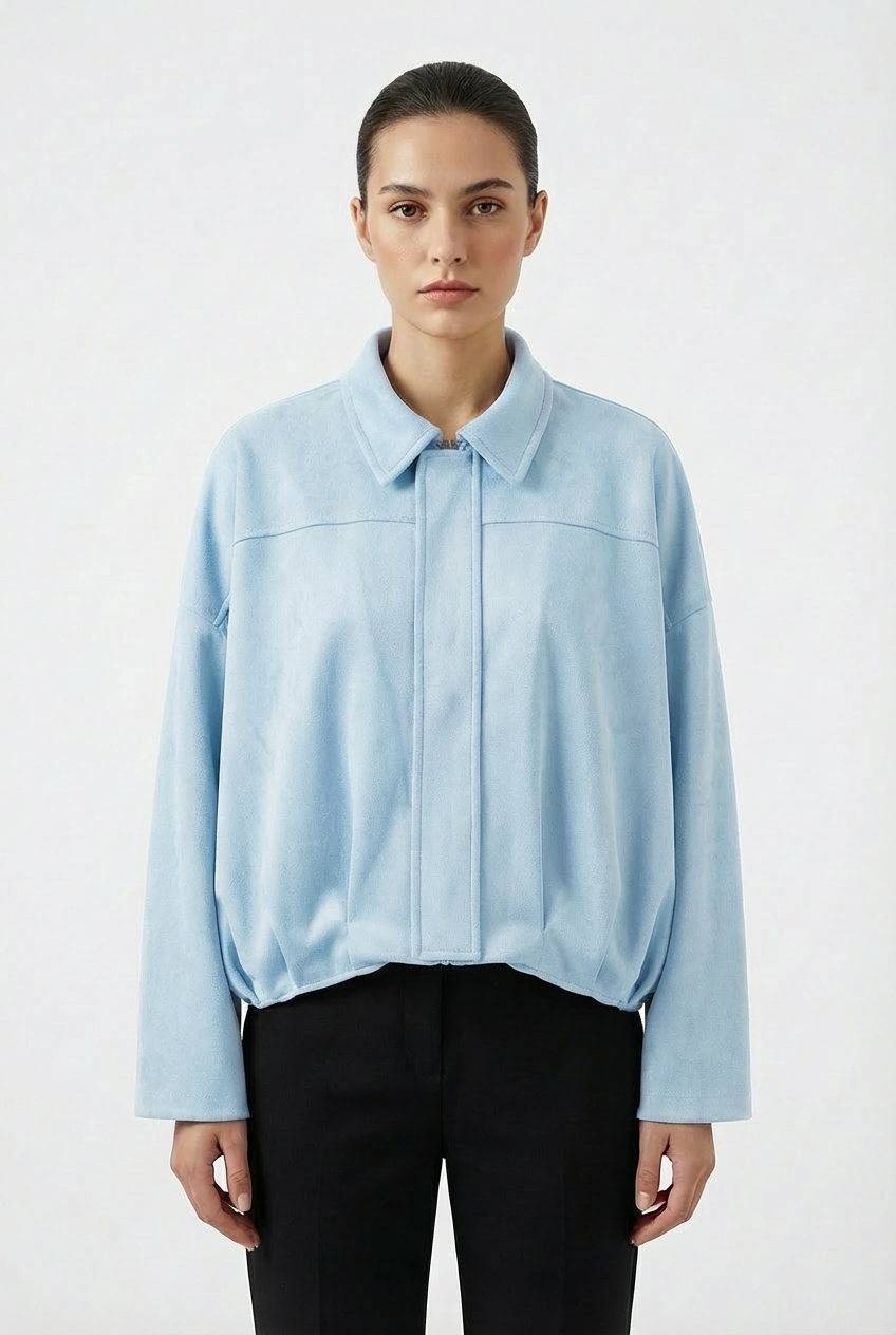 Giacca corta in suede