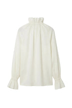 Blusa Fluida Bianca con Dettagli Arricciati e Lacci