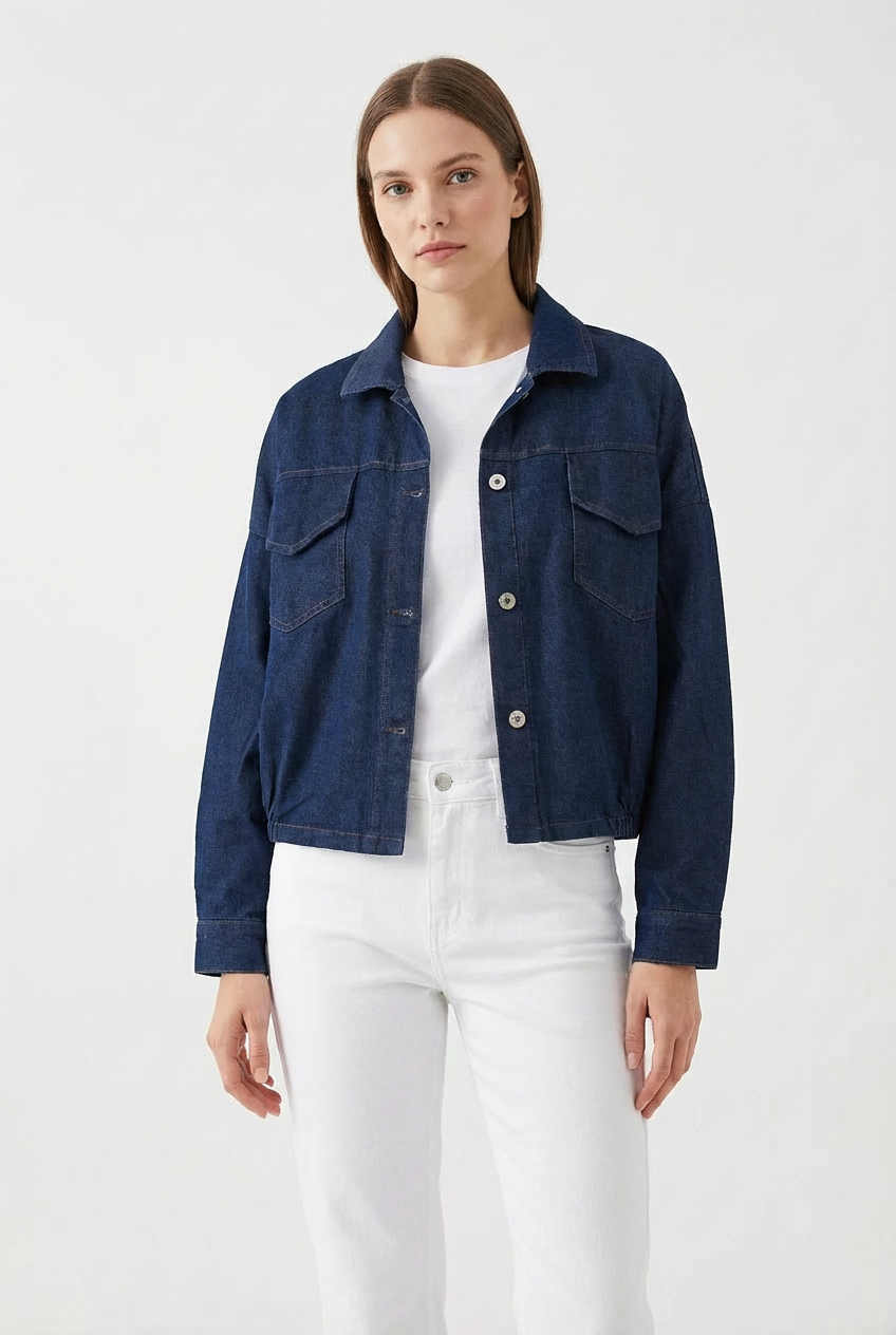 Giacca Crop in Denim