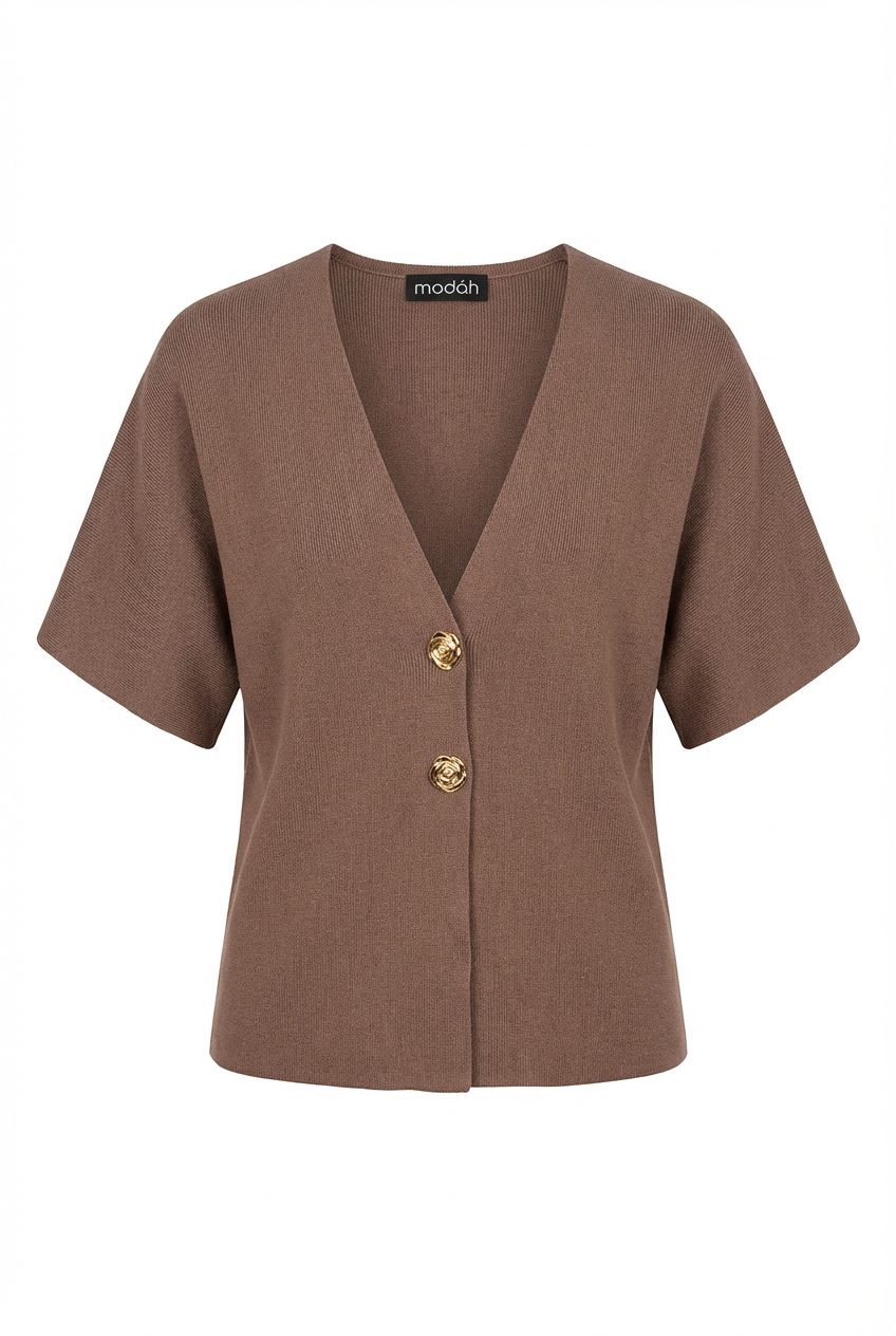 Cardigan a Maniche corte in Maglia
