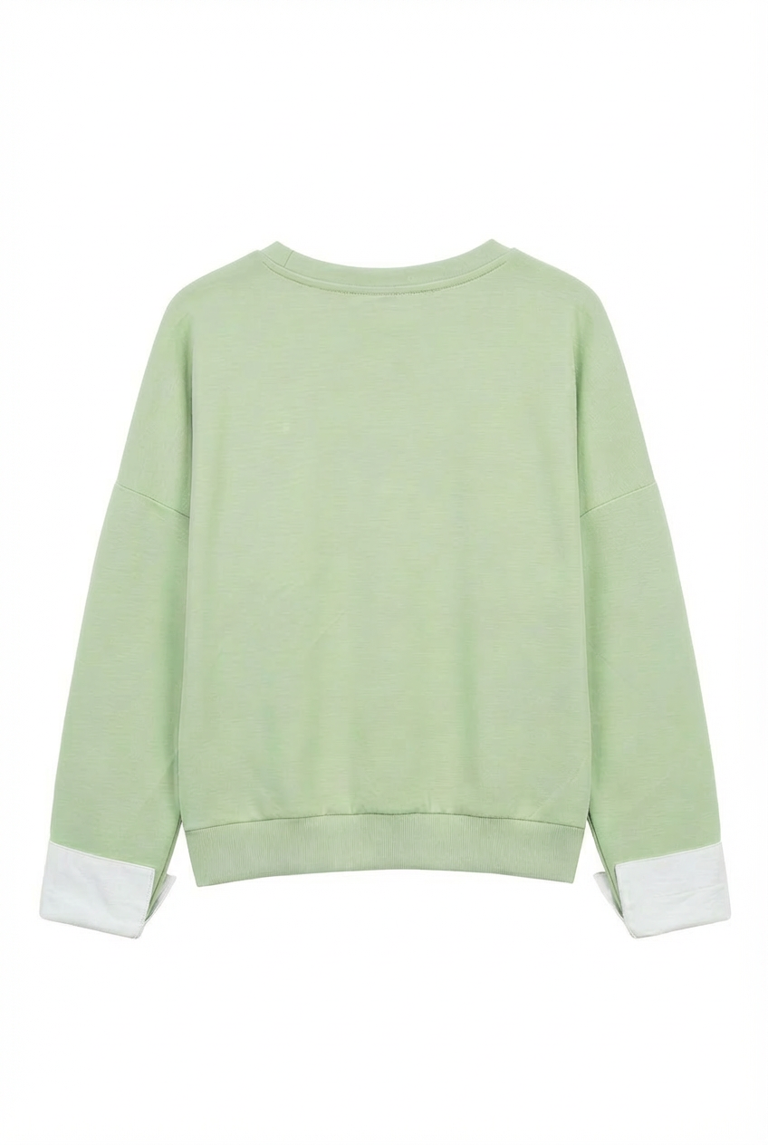 Felpa con dettaglio Polsini a contrasto