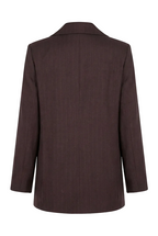 Blazer monopetto gessato color cioccolato