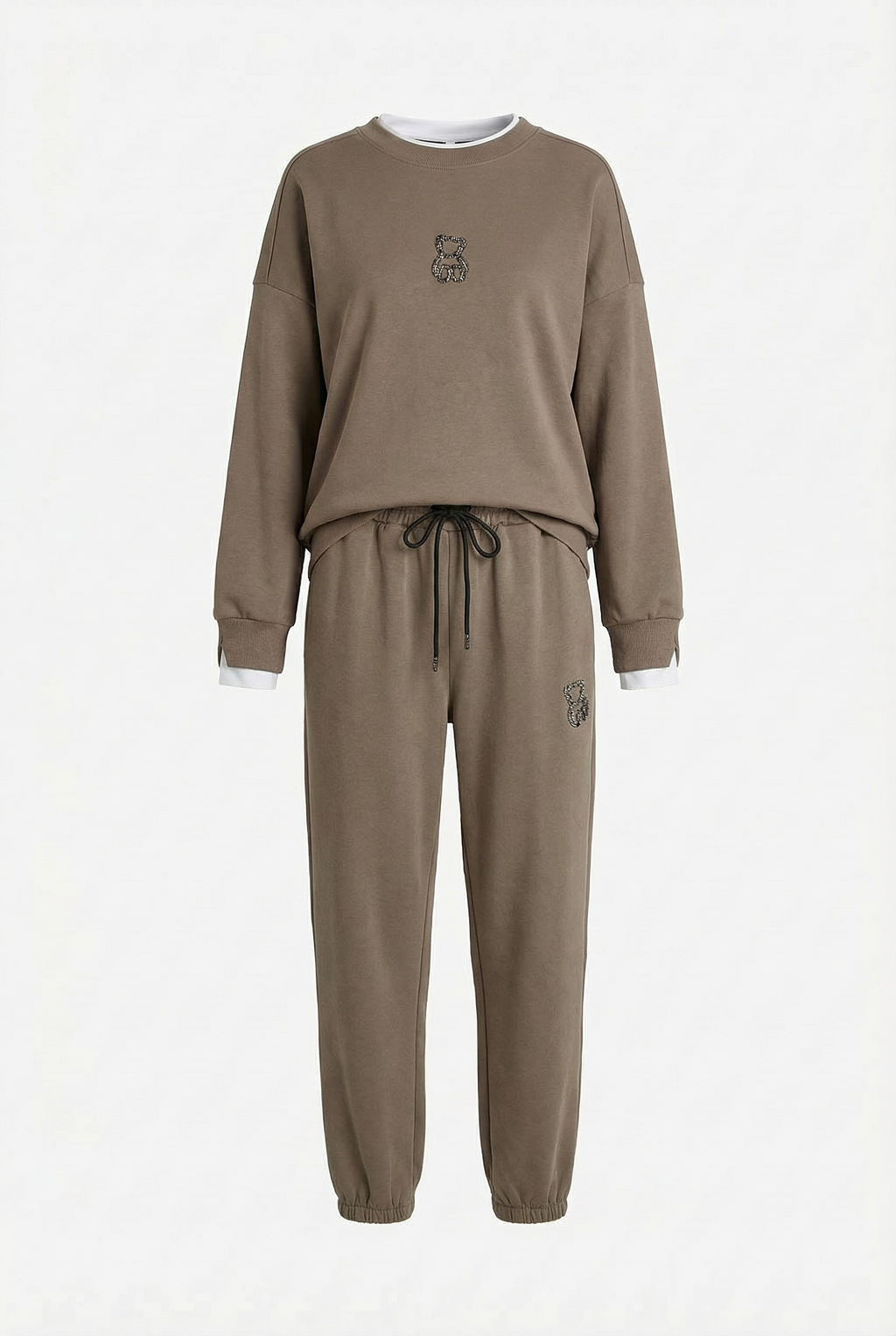 Crewneck Sweatshirt with Teddy Bear Detail