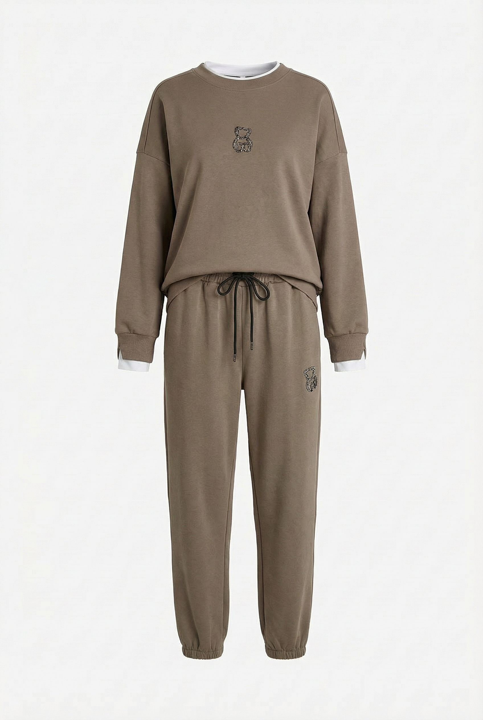 Crewneck Sweatshirt with Teddy Bear Detail