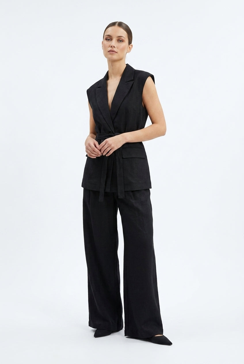 Pantaloni Wide-Leg con Pinces