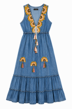 Abito Maxi in Denim Boho-Chic