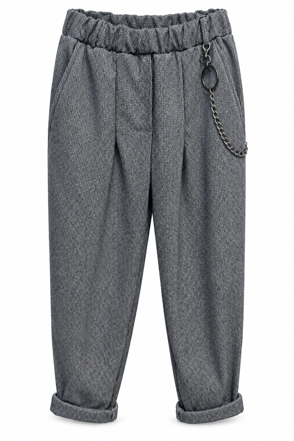 Pantaloni Sartoriali con Catena Decorativa