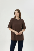 T-shirt Over con Dettaglio in Pizzo