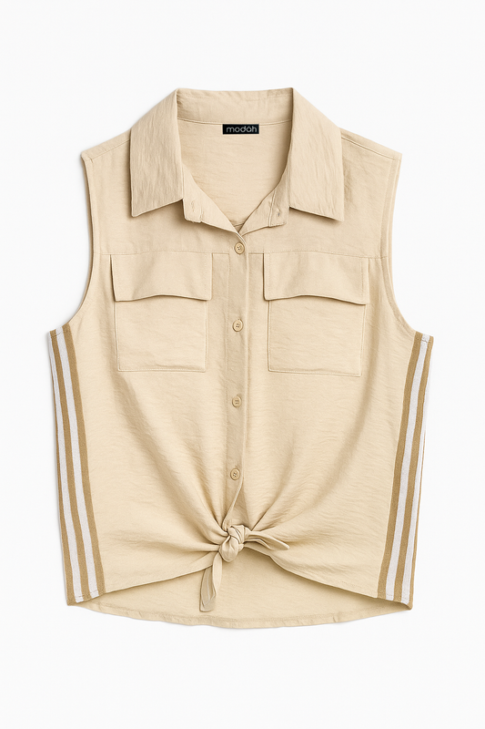 CAMICIA SMANICATA CON NODO