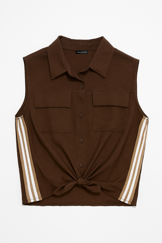 CAMICIA SMANICATA CON NODO