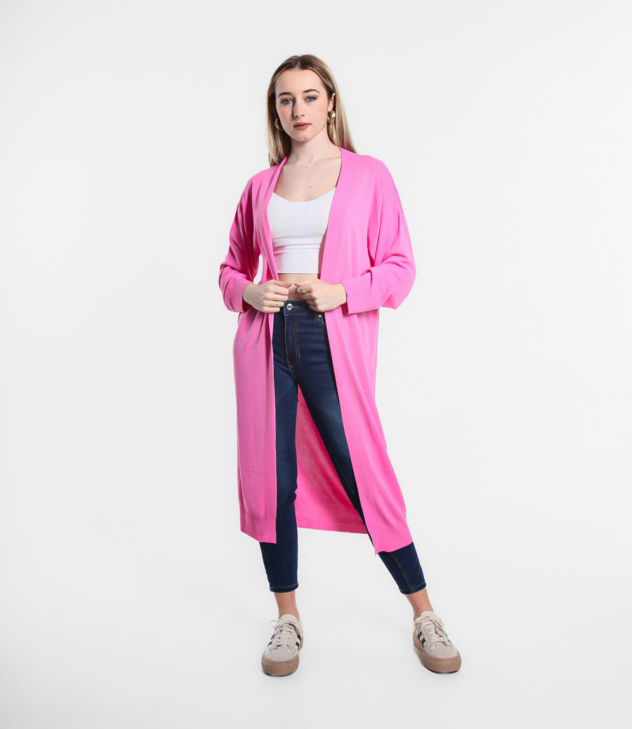 CARDIGAN LUNGO IN VISCOSA SM ROSA