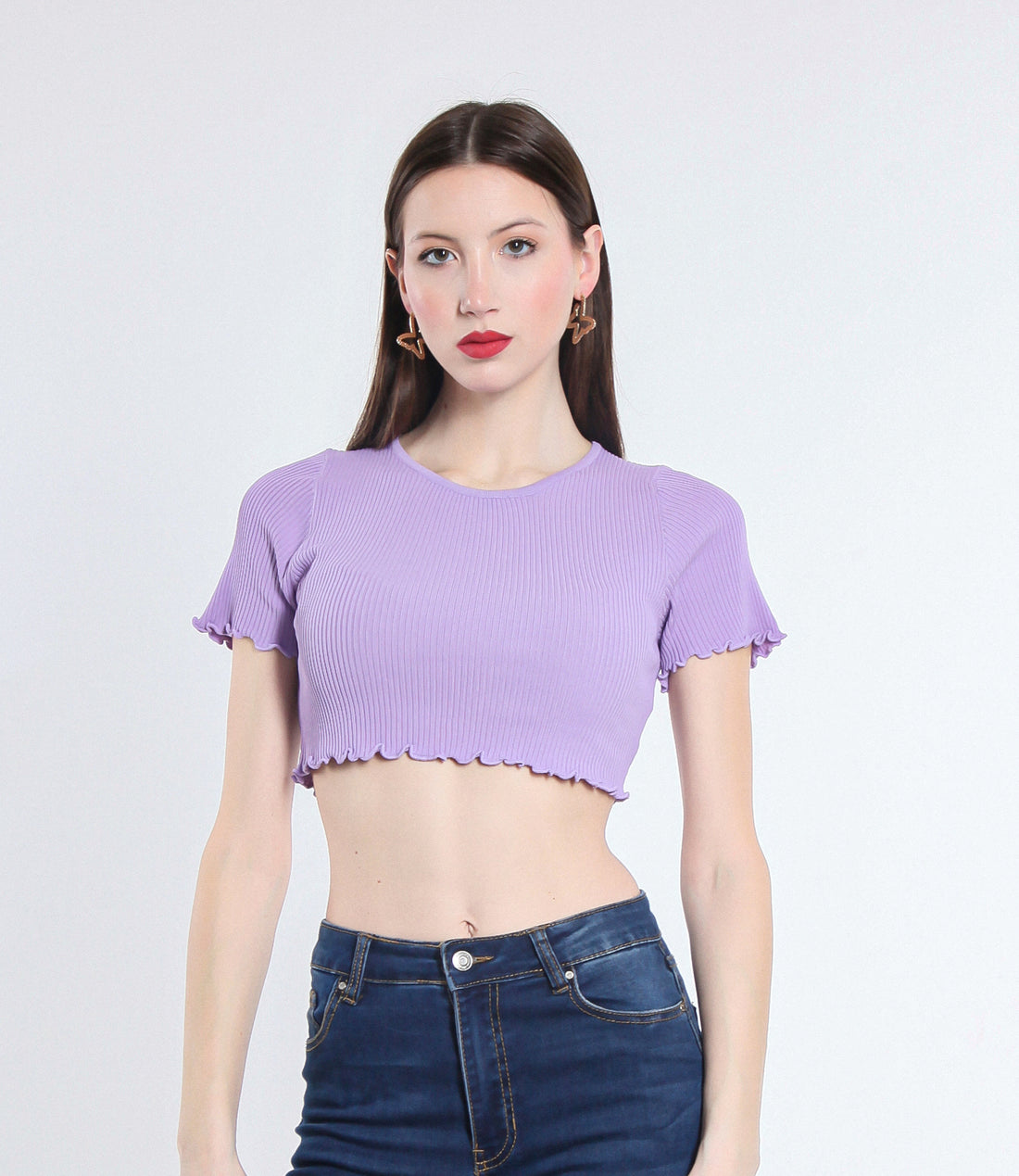 MAGLIA CROPPED VISCOSA SM LILLA