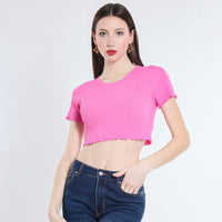 MAGLIA CROPPED VISCOSA SM ROSA